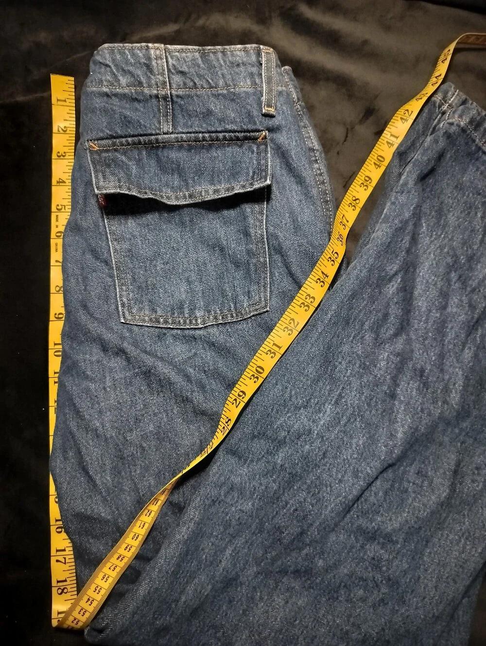 NEW Levi's '94 Baggy Cargo Jeans Wide-Leg Mid-rise y2k Jeans in Medium Blue - 27